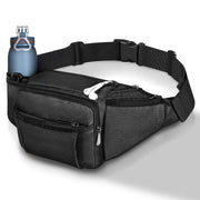 Large Cross body Fanny Pack with Water Bottle Holder, Traveling Running Casual Hands Free Wallets Waist Pack for Man & Women