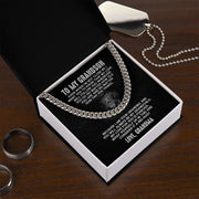 To My Grandson Birthday Gift, Stainless Steel Cuban Chain Necklace for Grandson, Grandson Birthday, Communion, Graduation Gift
