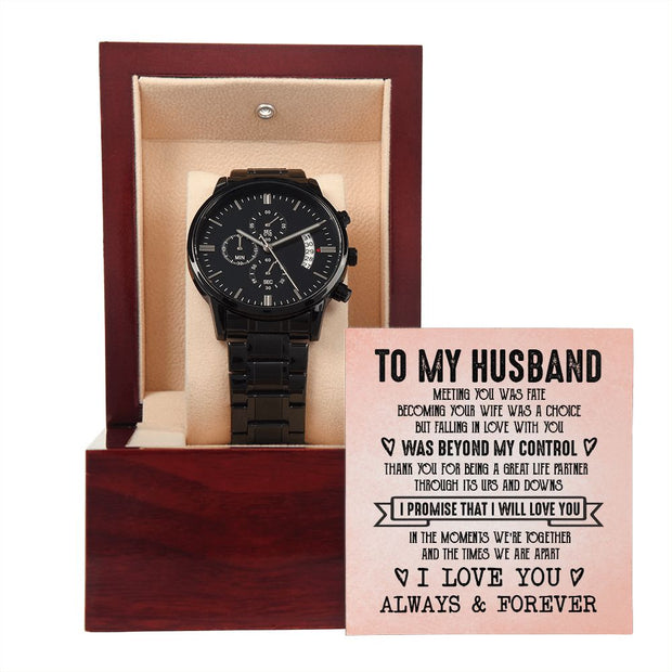 To My Husband Elegant Chronograph Watch