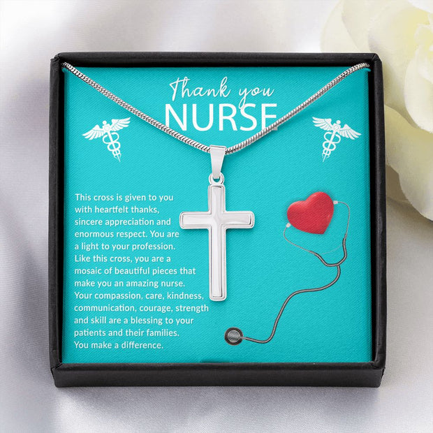 Thank You Nurse Cross Necklace