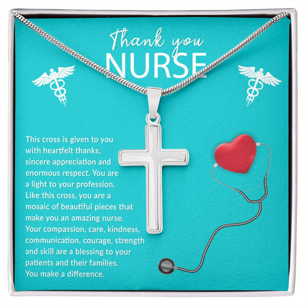 Thank You Nurse Cross Necklace